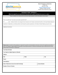 Optometry License Application - South Dakota, Page 8