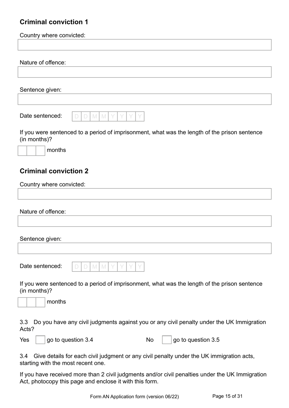 Form AN Application for Naturalisation as a British Citizen - United Kingdom, Page 15