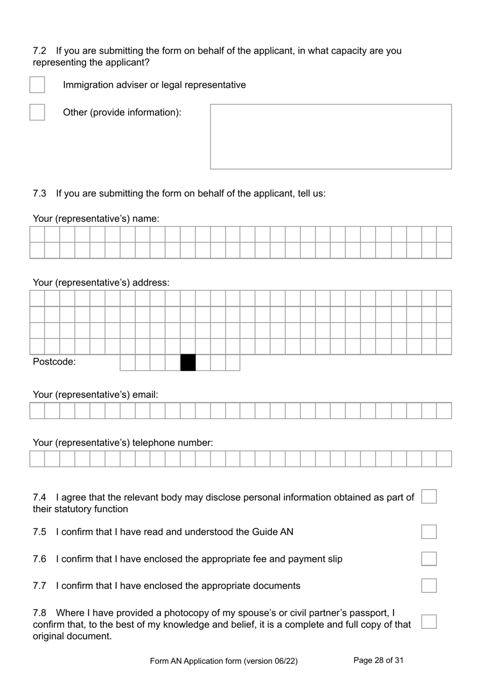 Form AN Download Printable PDF or Fill Online Application for ...