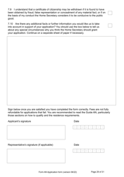 Form AN Application for Naturalisation as a British Citizen - United Kingdom, Page 29