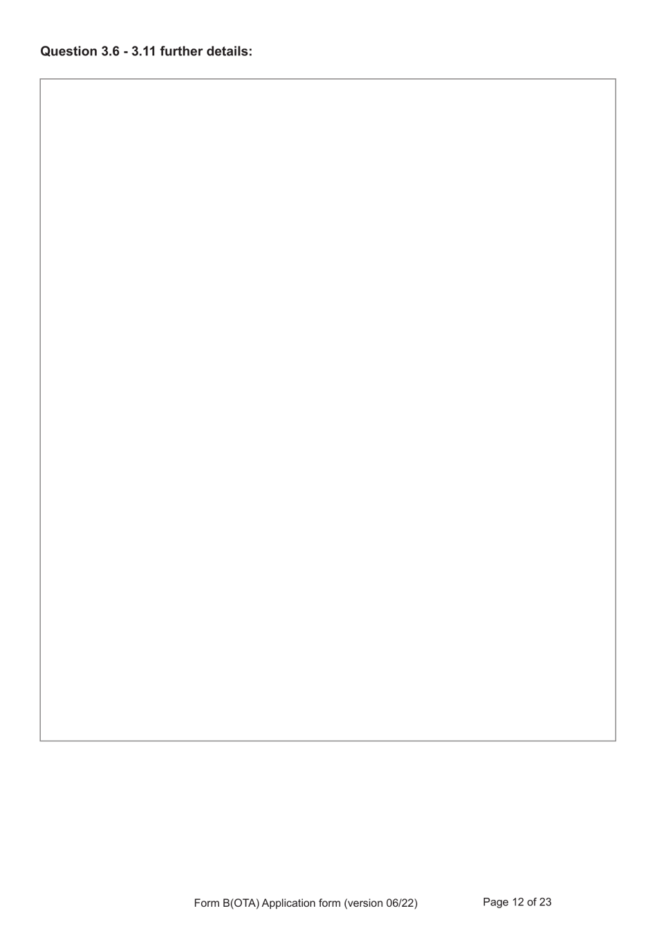 Form B(OTA) Application for Registration as a British Citizen by British Overseas Territories Citizen, British Overseas Citizen, British Protected Person, British Subject (Under the British Nationality Act 1981), British National (Overseas) - United Kingdom, Page 12