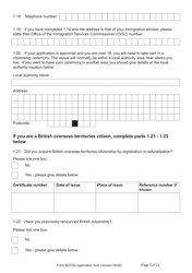 Form B(OTA) Application for Registration as a British Citizen by British Overseas Territories Citizen, British Overseas Citizen, British Protected Person, British Subject (Under the British Nationality Act 1981), British National (Overseas) - United Kingdom, Page 5