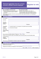 Form ITR-C-E Register to Vote as a Crown Servant or British Council Employee (Resident in England) - United Kingdom, Page 2