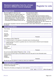 Form ITR-C-W Register to Vote as a Crown Servant or British Council Employee (Resident in Wales) - United Kingdom, Page 2
