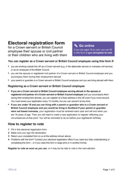 Document preview: Electoral Registration Form for a Crown Servant or British Council Employee - United Kingdom