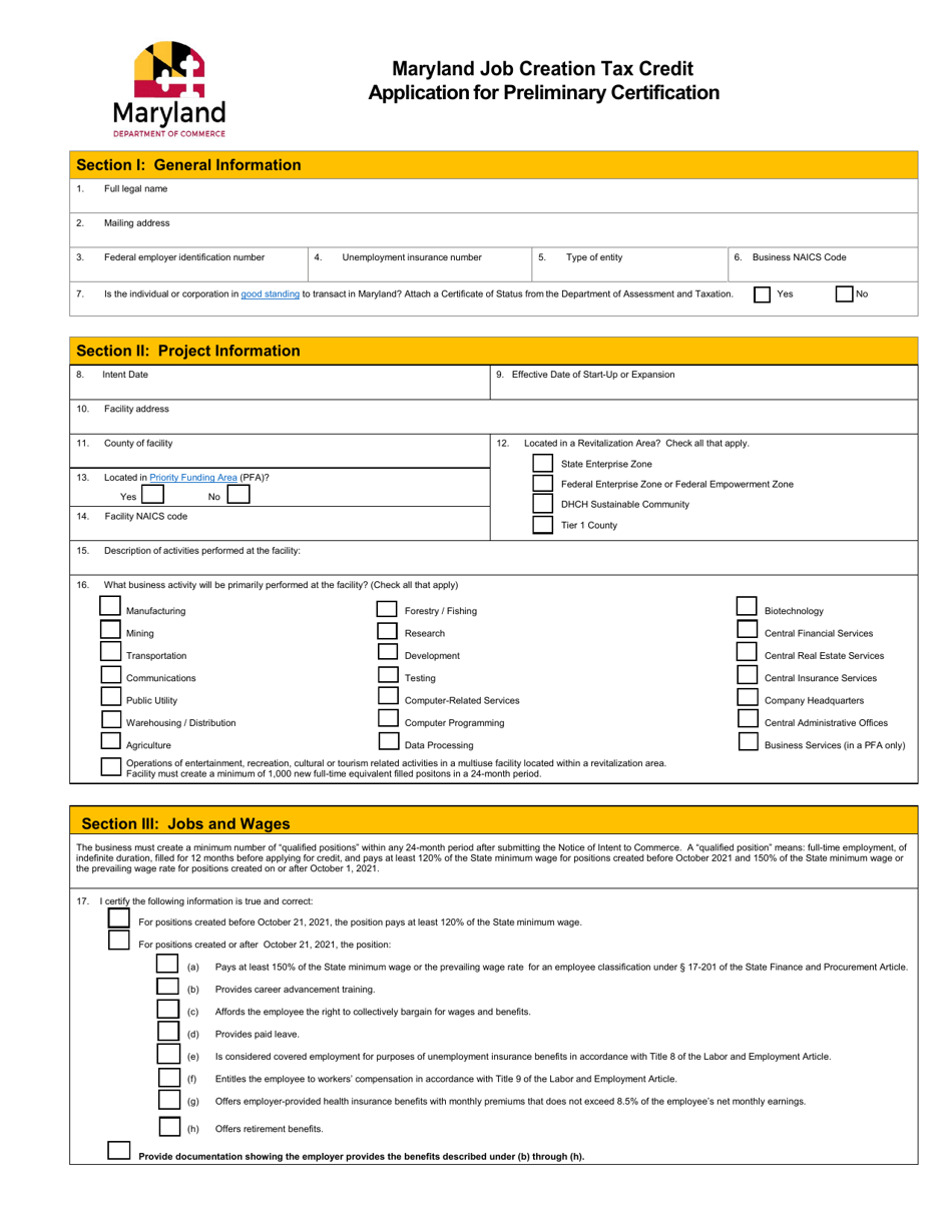 maryland-maryland-job-creation-tax-credit-application-for-preliminary