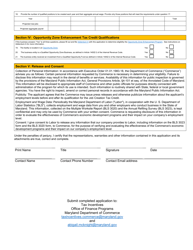 Maryland Job Creation Tax Credit Application for Preliminary Certification - Maryland, Page 2
