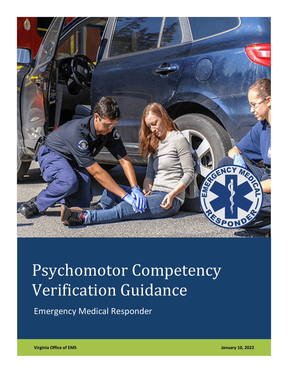 Form EMS.TR.997 State of Emergency Competency Verification Guidance for Emr - Virginia, Page 1