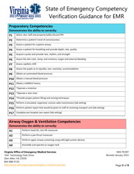 Form EMS.TR.997 State of Emergency Competency Verification Guidance for Emr - Virginia, Page 6