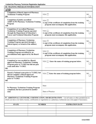 Application for Registration as a Limited-Use Pharmacy Technician (For Use Exclusively in a Free Clinic) - Virginia, Page 2
