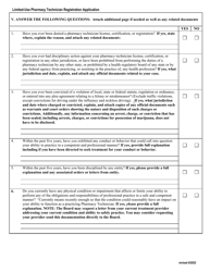 Application for Registration as a Limited-Use Pharmacy Technician (For Use Exclusively in a Free Clinic) - Virginia, Page 3