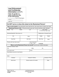Form PO003 Law Enforcement and Confidential Information - Washington