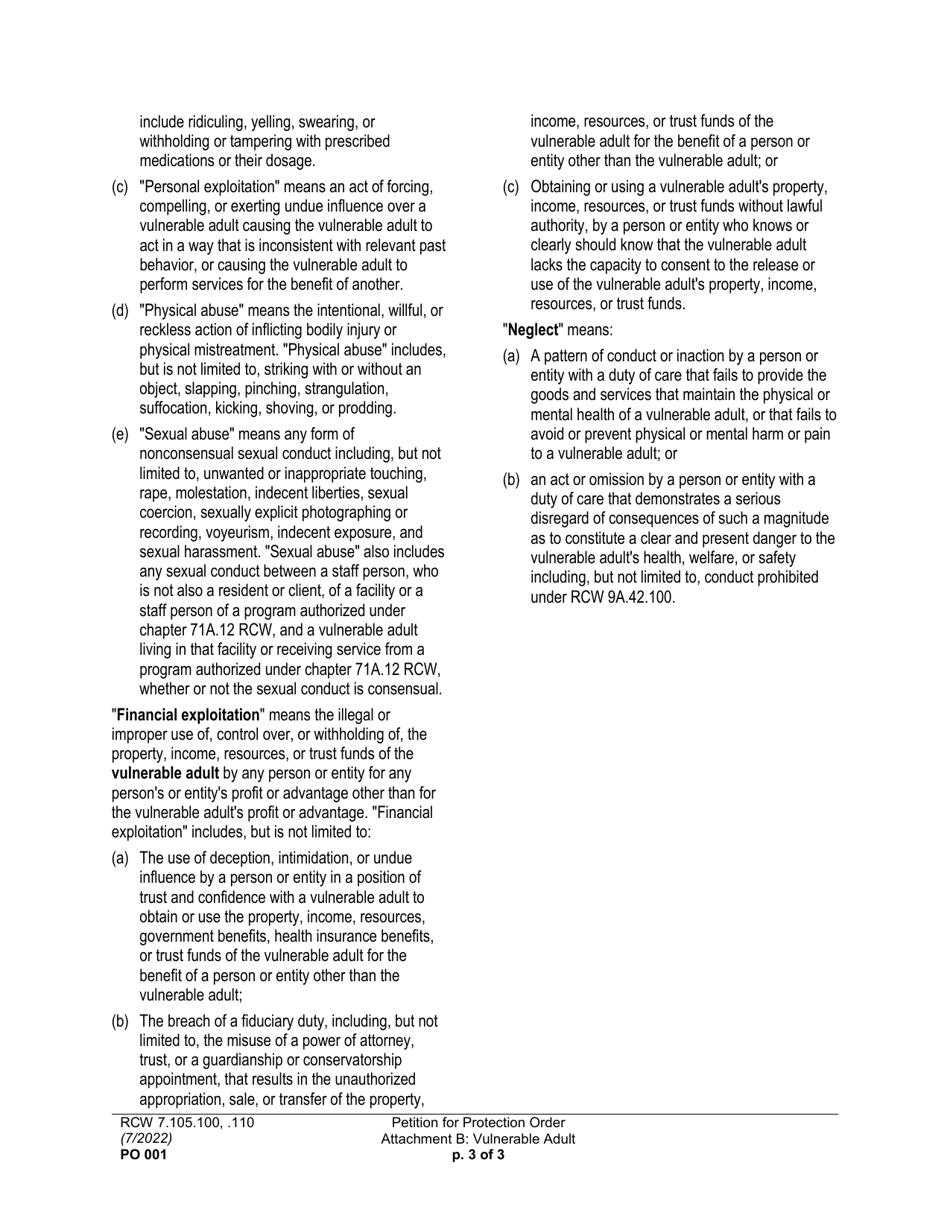 Form PO001 Petition for Protection Order - Washington, Page 15