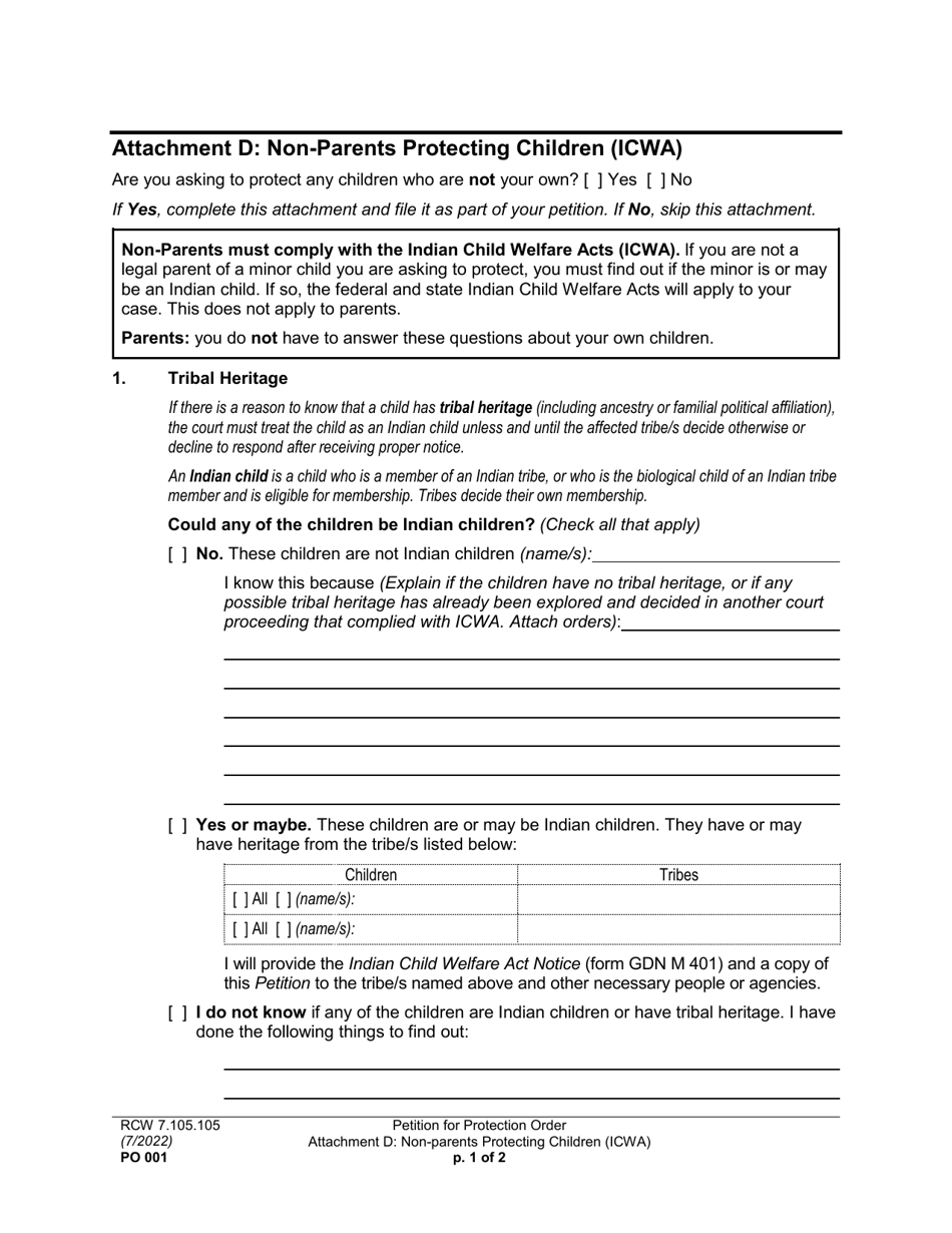 Form PO001 Petition for Protection Order - Washington, Page 18