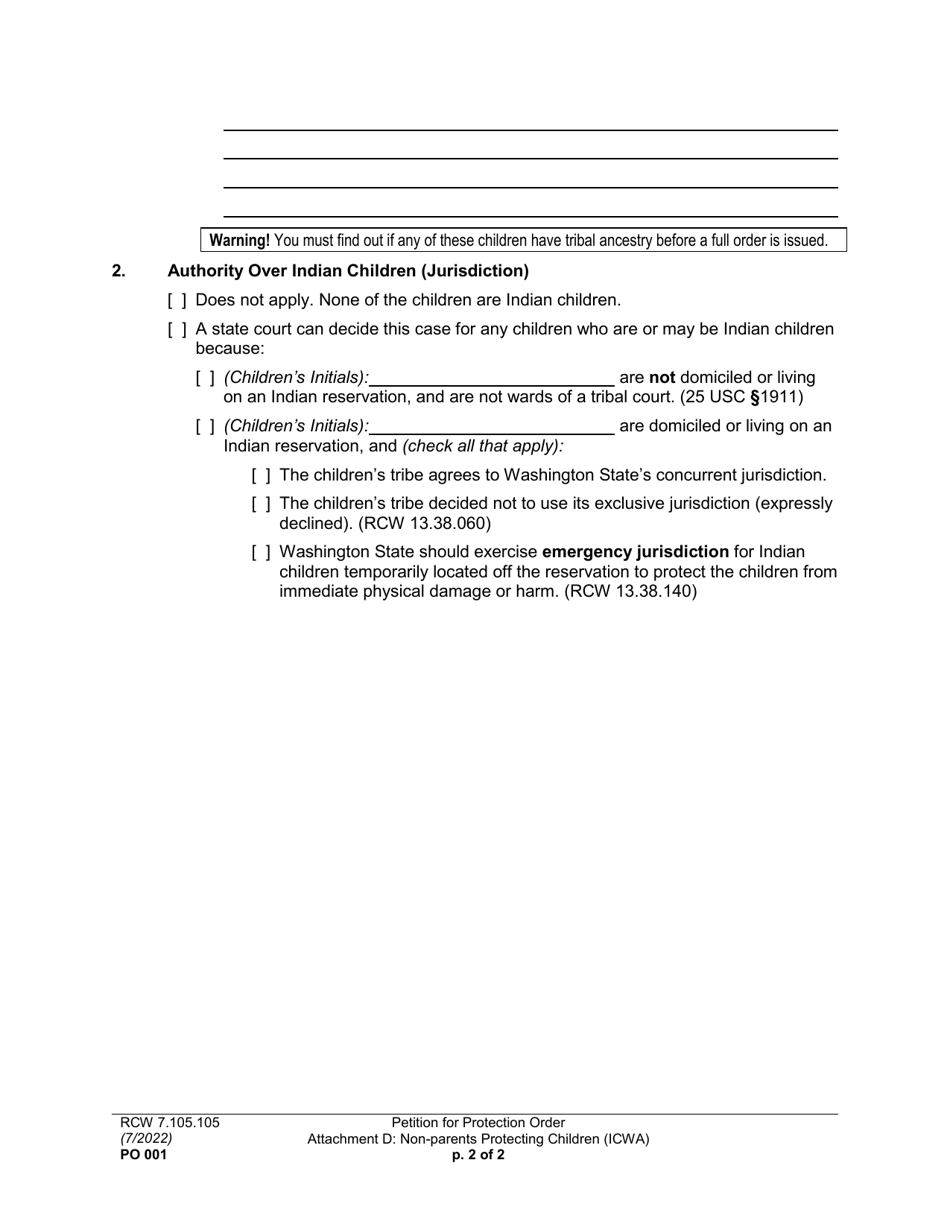 Form PO001 Petition for Protection Order - Washington, Page 19