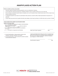 Anaphylaxis Action Plan - Washington, D.C., Page 3