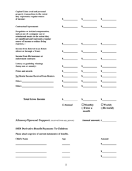 Family Mediation Financial Form: Income - Washington, D.C., Page 2