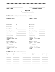 Document preview: Family Mediation Financial Form: Assets - Washington, D.C.