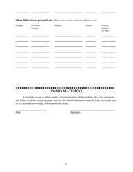 Family Mediation Financial Form: Assets - Washington, D.C., Page 6