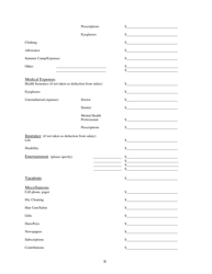 Family Mediation Financial Form: Assets - Washington, D.C., Page 9
