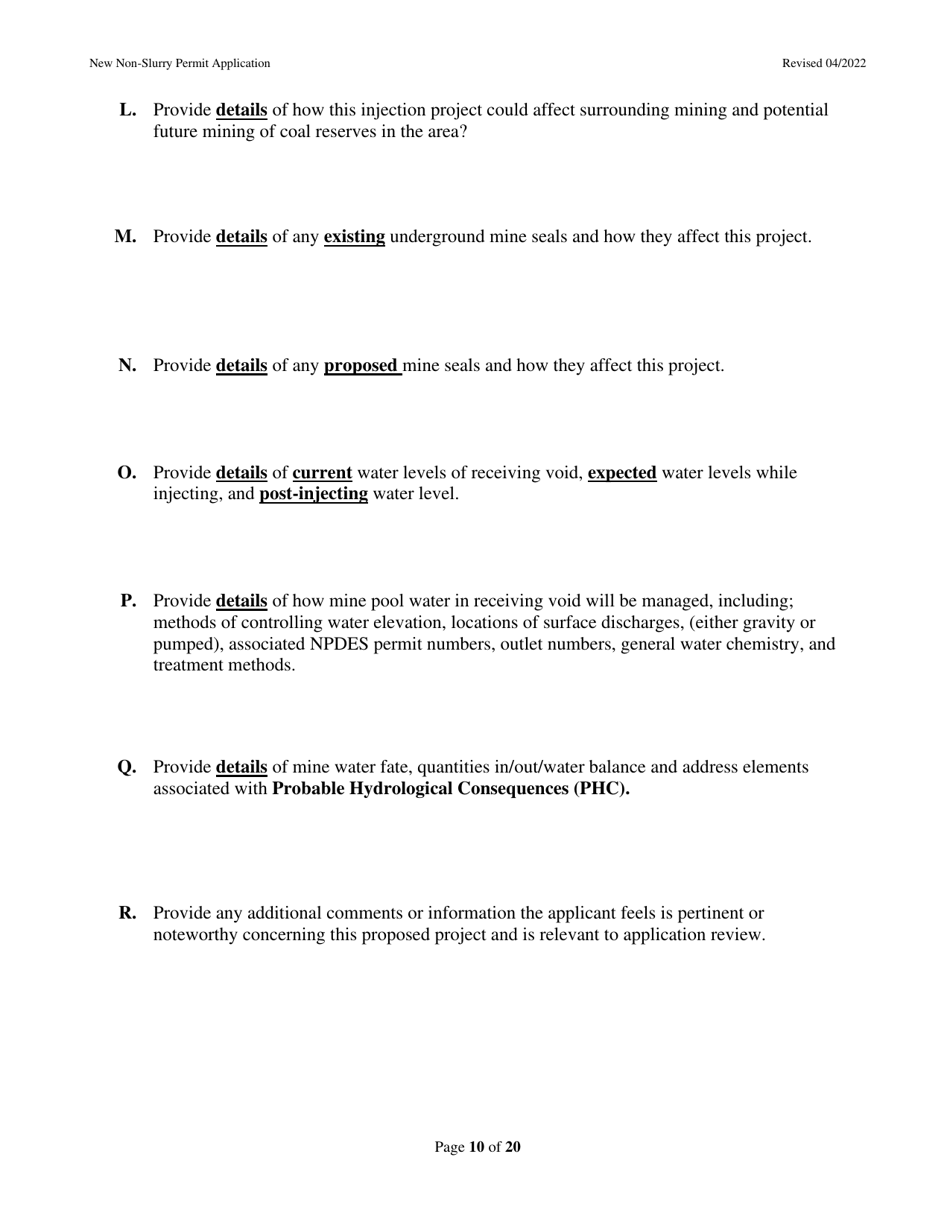 New Non-slurry Permit Application - West Virginia, Page 10
