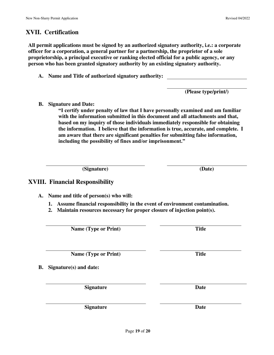 New Non-slurry Permit Application - West Virginia, Page 19