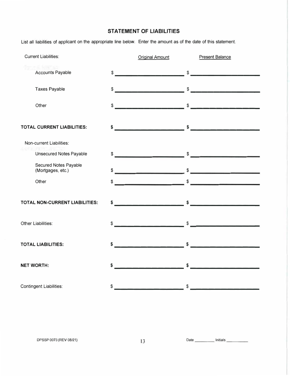 Form DPSSP0073 Level II Business Application (Manufacturer of Slot Machine and Video Draw Poker Devices Permit, Manufacturer of Gaming Equipment Other Than Slot Machines and Video Draw Poker Devices Permit, Gaming Supplier Permit, Non Gaming Supplier Permit) - Louisiana, Page 14