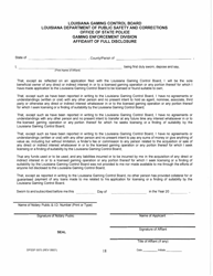 Form DPSSP0073 Level II Business Application (Manufacturer of Slot Machine and Video Draw Poker Devices Permit, Manufacturer of Gaming Equipment Other Than Slot Machines and Video Draw Poker Devices Permit, Gaming Supplier Permit, Non Gaming Supplier Permit) - Louisiana, Page 19