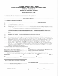 Form DPSSP0073 Level II Business Application (Manufacturer of Slot Machine and Video Draw Poker Devices Permit, Manufacturer of Gaming Equipment Other Than Slot Machines and Video Draw Poker Devices Permit, Gaming Supplier Permit, Non Gaming Supplier Permit) - Louisiana, Page 21