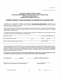 Form DPSSP0073 Level II Business Application (Manufacturer of Slot Machine and Video Draw Poker Devices Permit, Manufacturer of Gaming Equipment Other Than Slot Machines and Video Draw Poker Devices Permit, Gaming Supplier Permit, Non Gaming Supplier Permit) - Louisiana, Page 22
