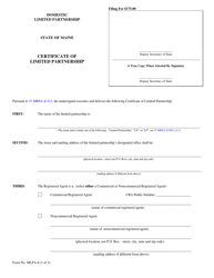Document preview: Form MLPA-6 Certificate of Limited Partnership - Maine