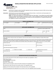Document preview: Form FMS210 Vehicle Registration Refund Application - Virginia