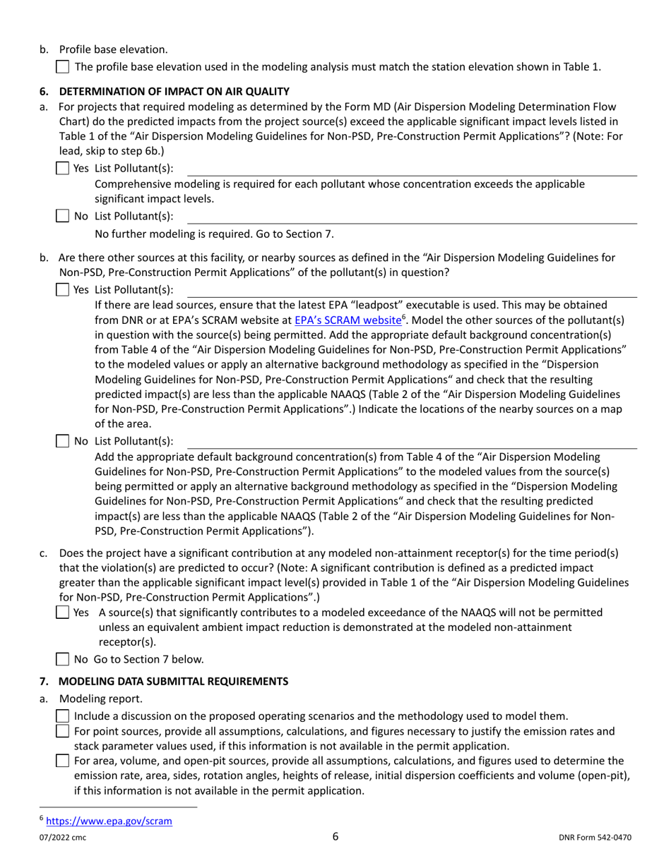 DNR Form 542-0470 Download Fillable PDF or Fill Online Air Dispersion ...