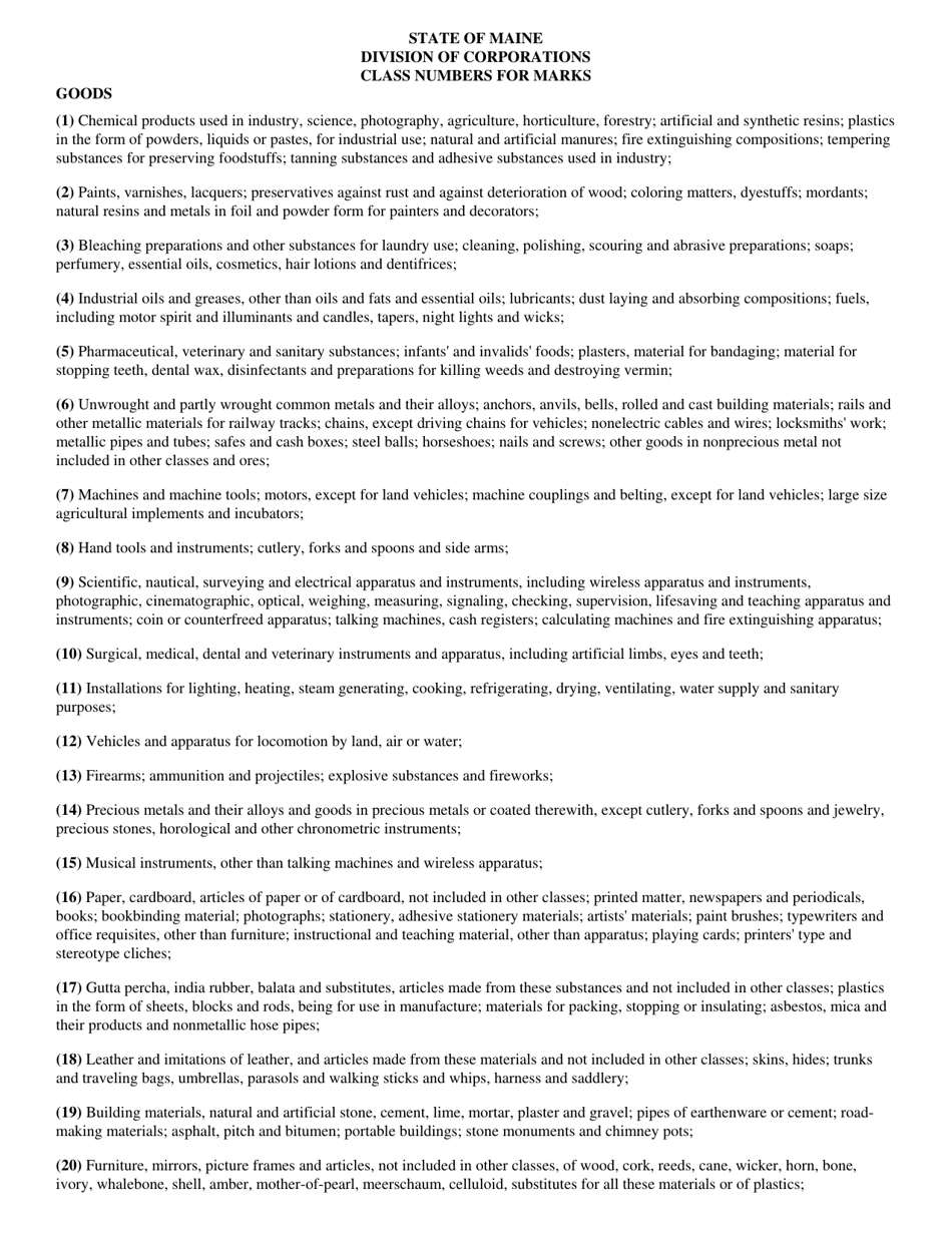 Form MARK-1 Application for Registration of a Mark - Maine, Page 6
