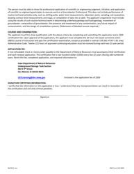 DNR Form 542-0093 Application for Groundwater Professional Certification - Iowa, Page 2