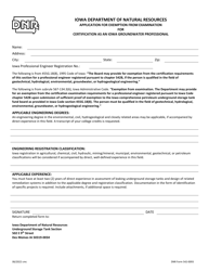 DNR Form 542-0093 Application for Groundwater Professional Certification - Iowa, Page 3