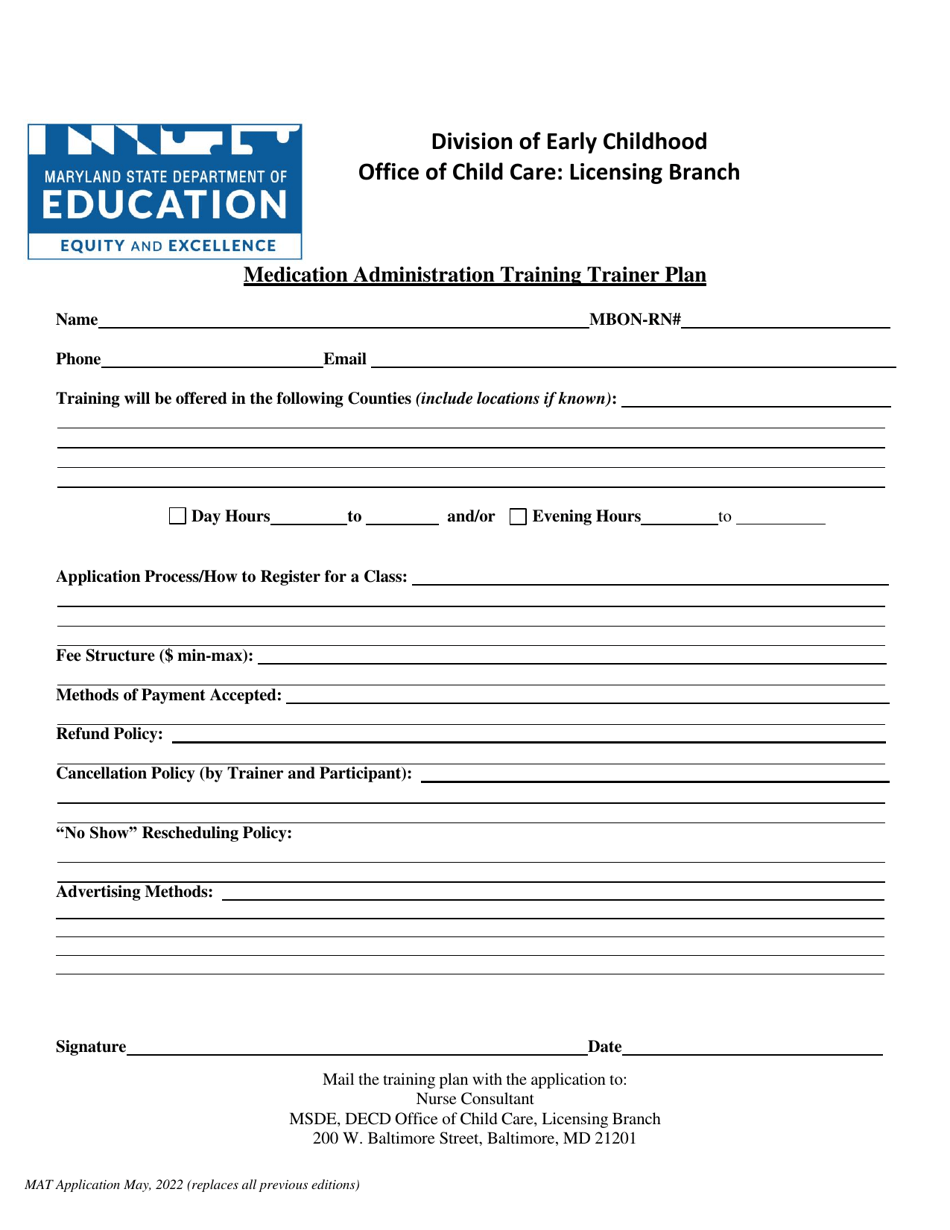 Medication Administration Training Trainer Application - Maryland, Page 2