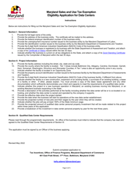 Maryland Sales and Use Tax Exemption Eligibility Application for Data Centers - Maryland, Page 4