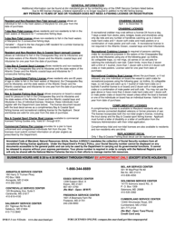 DNR Form F-3 Fishing License Application - Maryland, Page 2