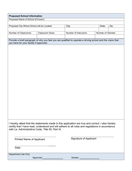 Driving School Owner Application - Louisiana, Page 2