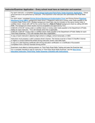 New Driving School Application Process Checklist - Louisiana, Page 3