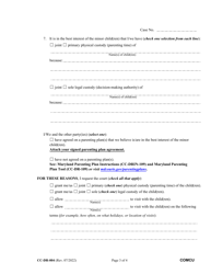 Form CC-DR-004 Complaint for Custody - Maryland, Page 3