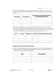 Form CC-DR-095 Counter-Claim for Custody/Child Support - Maryland, Page 2