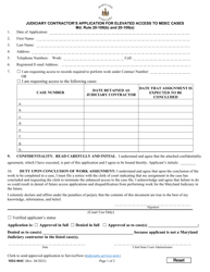 Form MDJ-004C Judiciary Contractor&#039;s Application for Elevated Access to Mdec Cases - Maryland