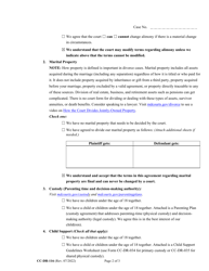 Form CC-DR-116 Marital Settlement Agreement - Maryland, Page 2