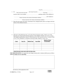 Form CC-DR-007 Petition to Modify/Custody Visitation (Child Access) - Maryland, Page 2