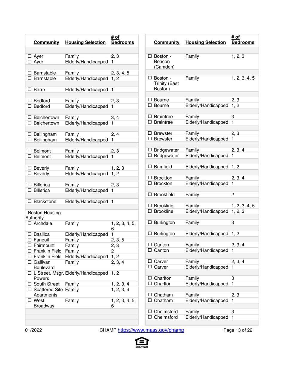 Application for State-Aided Public Housing and the Alternative Housing Voucher Program (Ahvp) - Massachusetts, Page 13