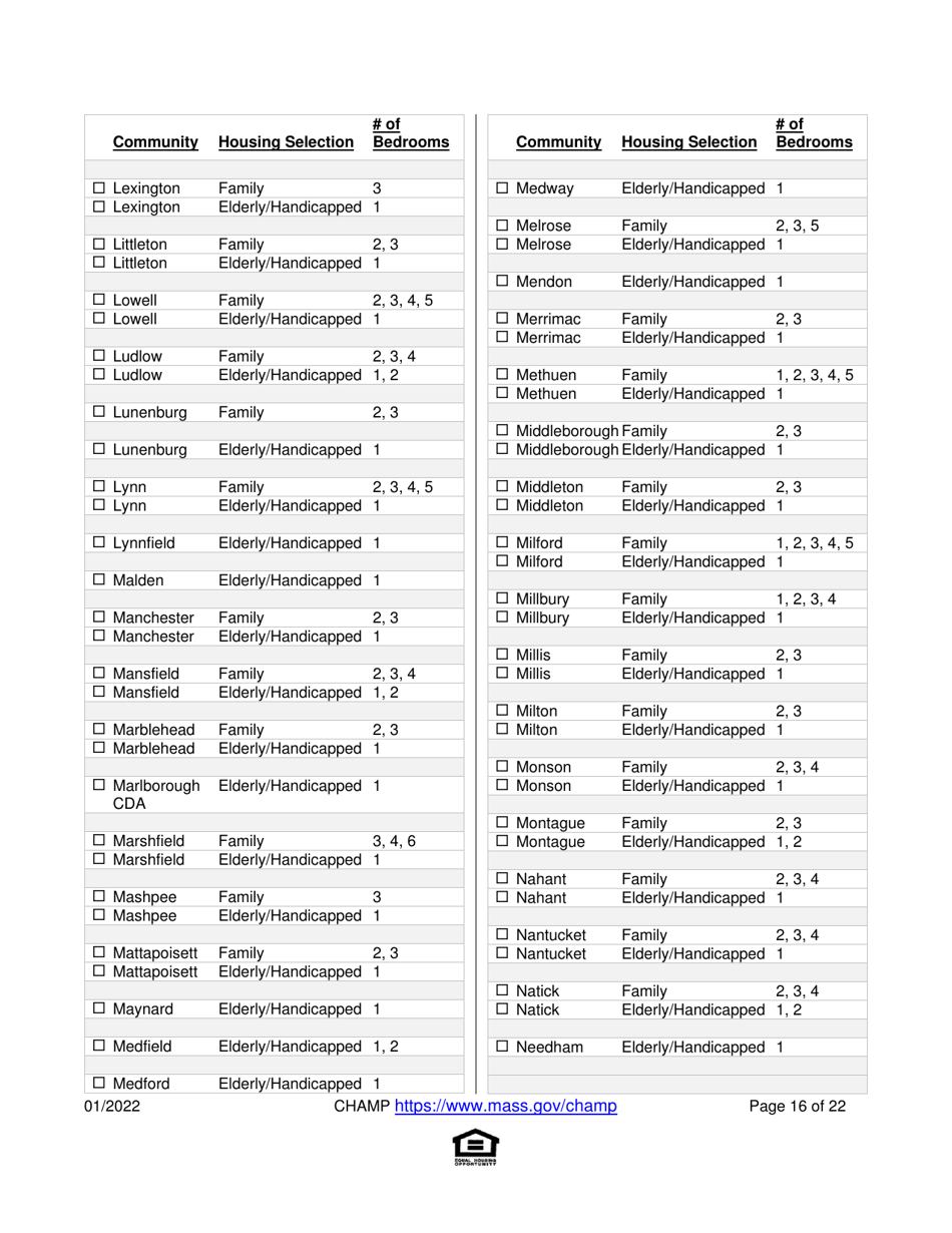 Application for State-Aided Public Housing and the Alternative Housing Voucher Program (Ahvp) - Massachusetts, Page 16