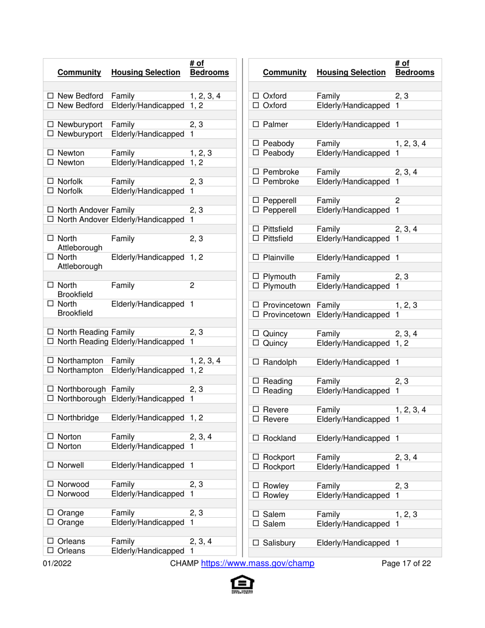 Application for State-Aided Public Housing and the Alternative Housing Voucher Program (Ahvp) - Massachusetts, Page 17
