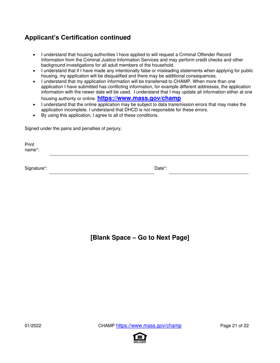 Application for State-Aided Public Housing and the Alternative Housing Voucher Program (Ahvp) - Massachusetts, Page 21